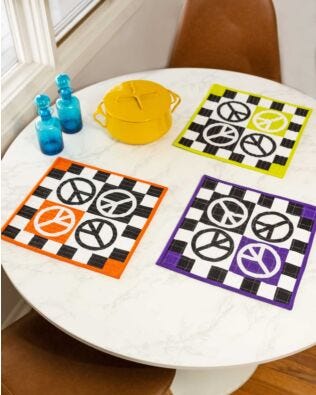 GO! Peace Sign Snack Mats Pattern