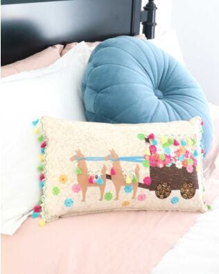 GO! Llama Flower Cart Pillow Pattern