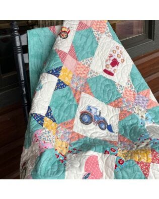 GO! Tractors and Overall Sue Throw Quilt Pattern