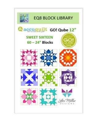 EQ8 Block Library-AccuQuilt-12” Qube Sweet Sixteen by Lori Miller Designs