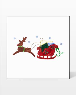 GO! Reindeer and Sleigh 1 Embroidery by V-Stitch Designs