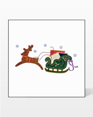 GO! Reindeer and Sleigh 2 Embroidery by V-Stitch Designs