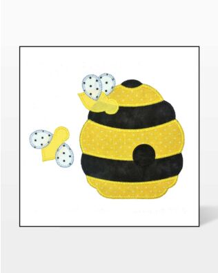 GO! Bee and Beehive Set Embroidery by V-Stitch Designs