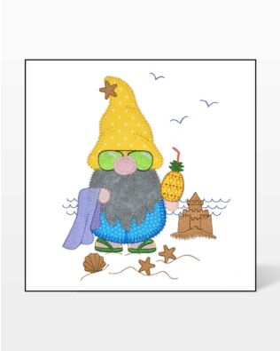 GO! Beach Bum Gnome Embroidery by V-Stitch Designs