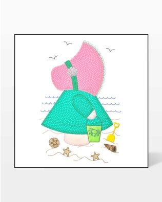GO! Beach Sunbonnet Sue Embroidery by V-Stitch Designs