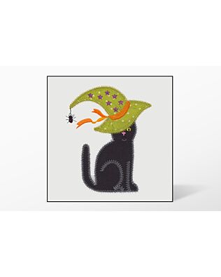 GO! Calico Cat with Witch Hat Embroidery Designs by V-Stitch Designs (VQ-CCWH)