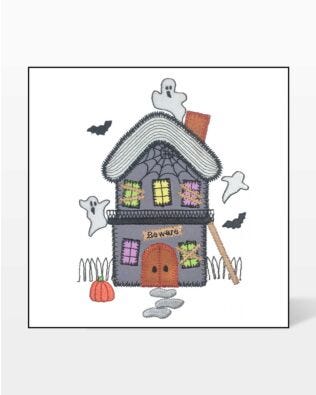 GO! Creepy Haunted Small House Embroidery by V-Stitch Designs
