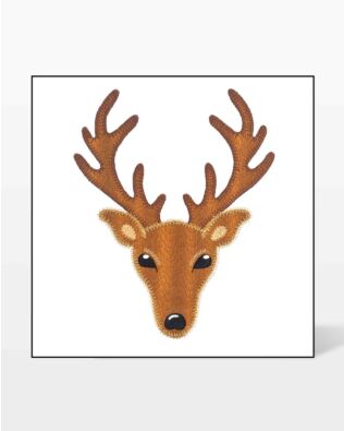 GO! Deer Head Set Embroidery by V-Stitch Designs