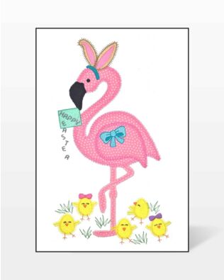 GO! Easter Flamingo Embroidery by V-Stitch Designs