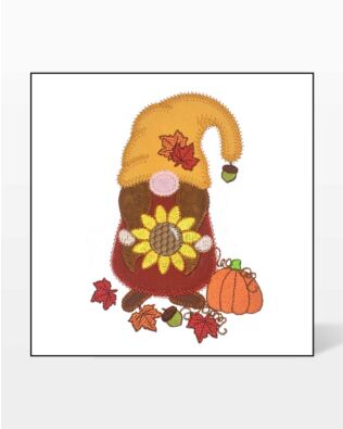 GO! Fall Girl Gnome Embroidery by V-Stitch Designs