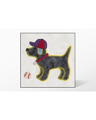 GO! Gingham Dog Single #1 Embroidery Designs by V-Stitch Designs