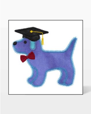 GO! Graduation Dog Embroidery by V-Stitch Designs