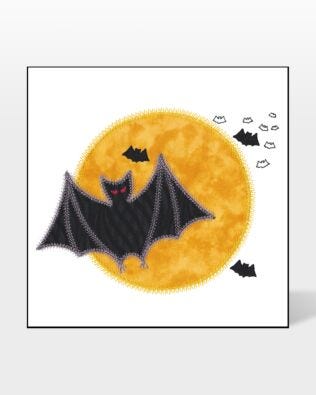 GO! Large Bat Moon Embroidery Designs by V-Stitch Designs (VQ-LBM)