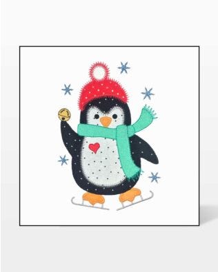 GO! Let's Skate Penguin Embroidery by V-Stitch Designs