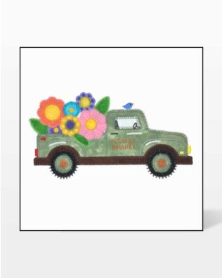 GO! Flower Market Truck Embroidery by V-Stitch Designs