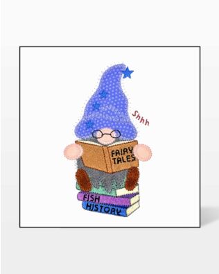 GO! Reading Gnome Embroidery by V-Stitch Designs