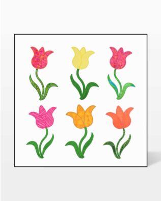 GO! Tulips with Stems Embroidery by V-Stitch Designs