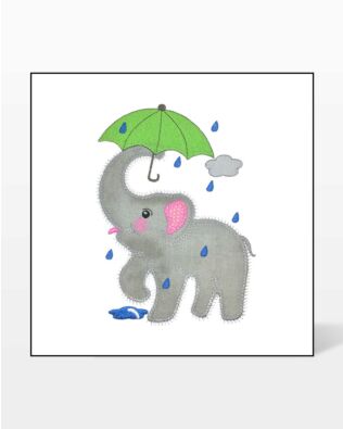 GO! Rainy Day Elephant Embroidery by V-Stitch Designs