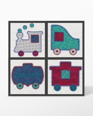 GO! Train Set #3 Embroidery Designs by V-Stitch Designs (VQ-TE03)