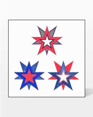 GO! Triple Stars Embroidery by V-Stitch Designs
