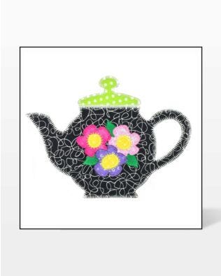 GO! Tea Set Embroidery by V-Stitch Designs