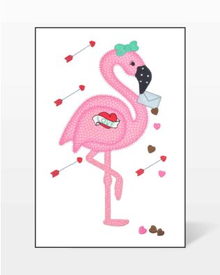 GO! Valentine Flamingo Embroidery by V-Stitch Designs