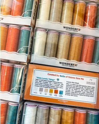 Wonderfil Seams Sew Me Artist’s Palette – Efina 60 wt 2-ply 100% Egyptian Cotton 