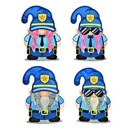 GO! Police Officer Gnomes Embroidery Specialty Designs