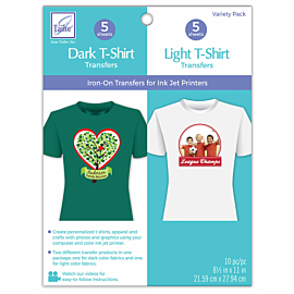 Dark and Light T-shirt Transfers Variety Pack