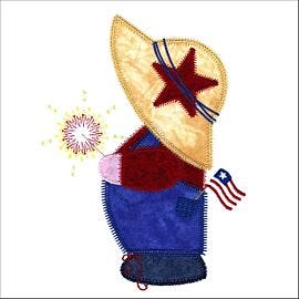 GO! Patriotic Overall Sam Embroidery Design by V-Stitch Designs