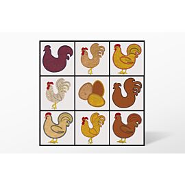 GO! Folk Art Fowl Embroidery Designs by V-Stitch Designs