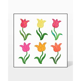 GO! Tulips with Stems Embroidery by V-Stitch Designs