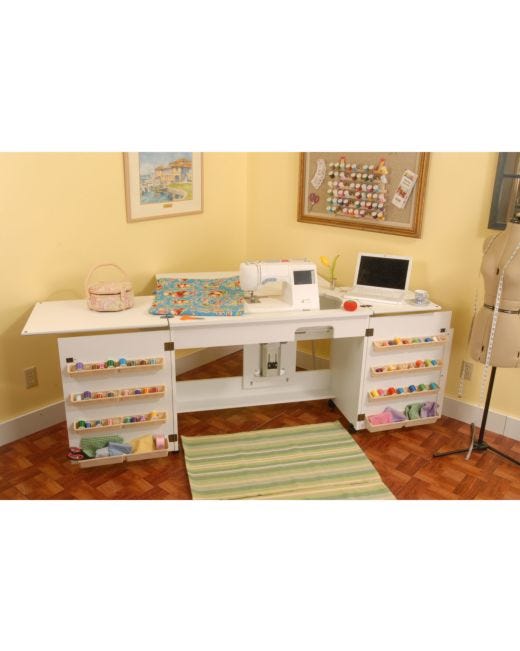 Arrow Bertha Sewing Cabinet White Accuquilt