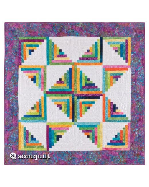 Go Scrappy Star Log Cabin Quilt Pattern Accuquilt