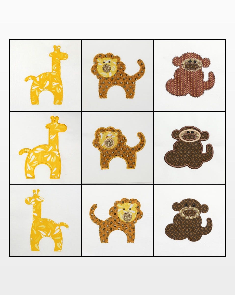 AccuQuilt GO! Zoo Animals Embroidery Designs