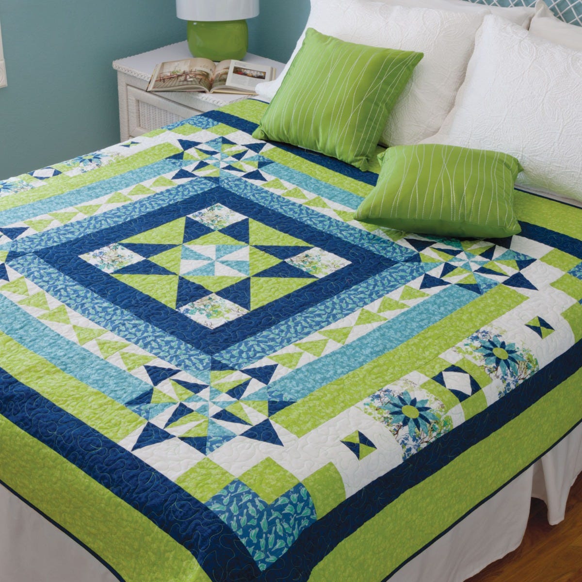 FREE AccuQuilt GO! Boxing the Compass Throw Quilt Pattern