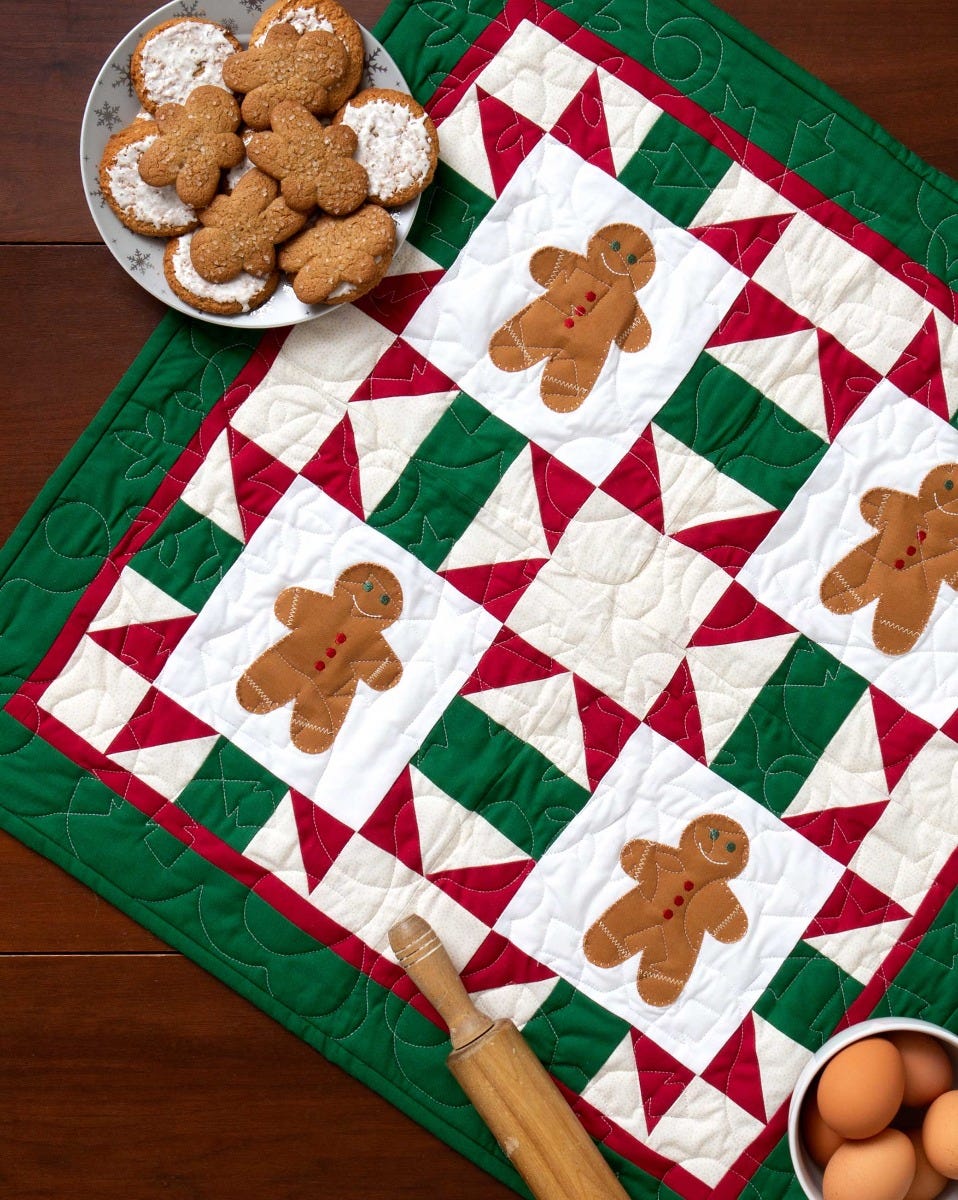 AccuQuilt GO! Free Gingerbread Crossing Wall Hanging Pattern