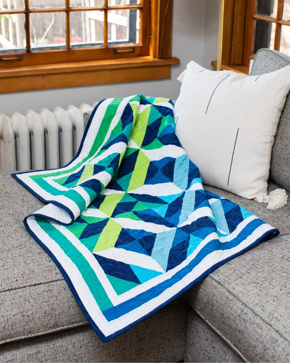 AccuQuilt GO! Ocean Waves Throw Quilt Pattern Free Pattern