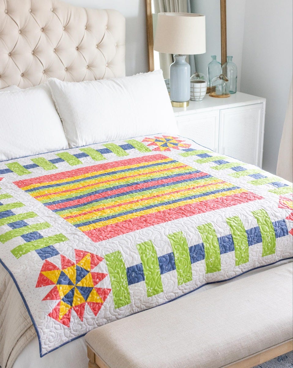 AccuQuilt GO! Picnic in the Garden Throw Quilt Pattern