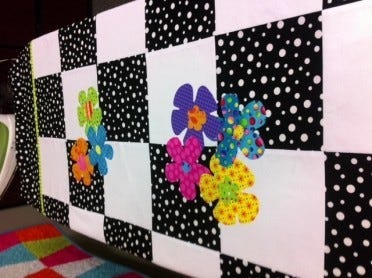 Funky Flowers quilt for my great niece