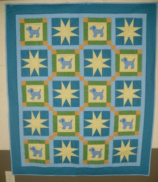 Gingham Dog Baby Quilt