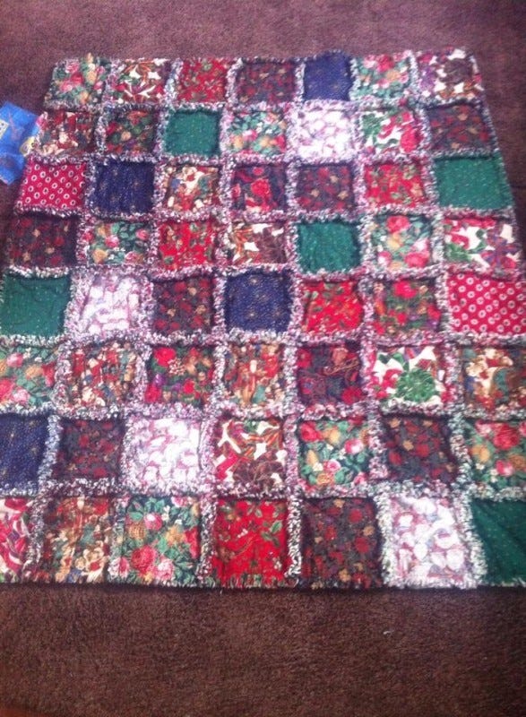 Scrappy Christmas Rag Quilt