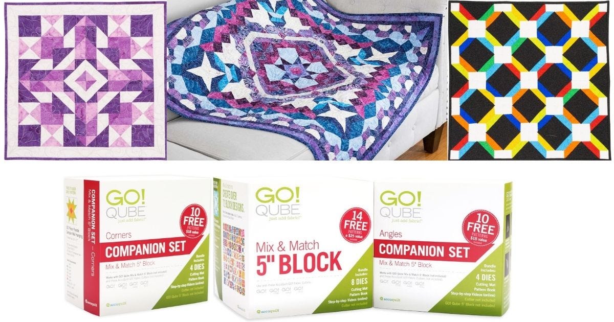 17 FREE Patterns Arrive with the GO! Qube 5 Inch & Companions