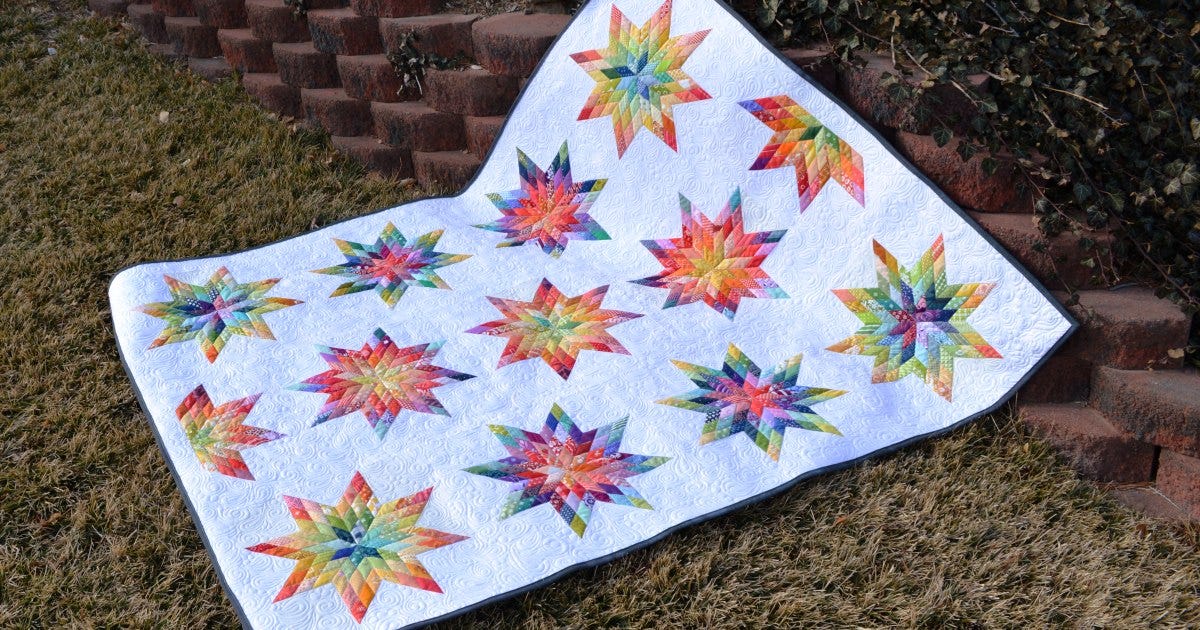 Prairie Star Quilt Block: Starlite Rainbow Quilt