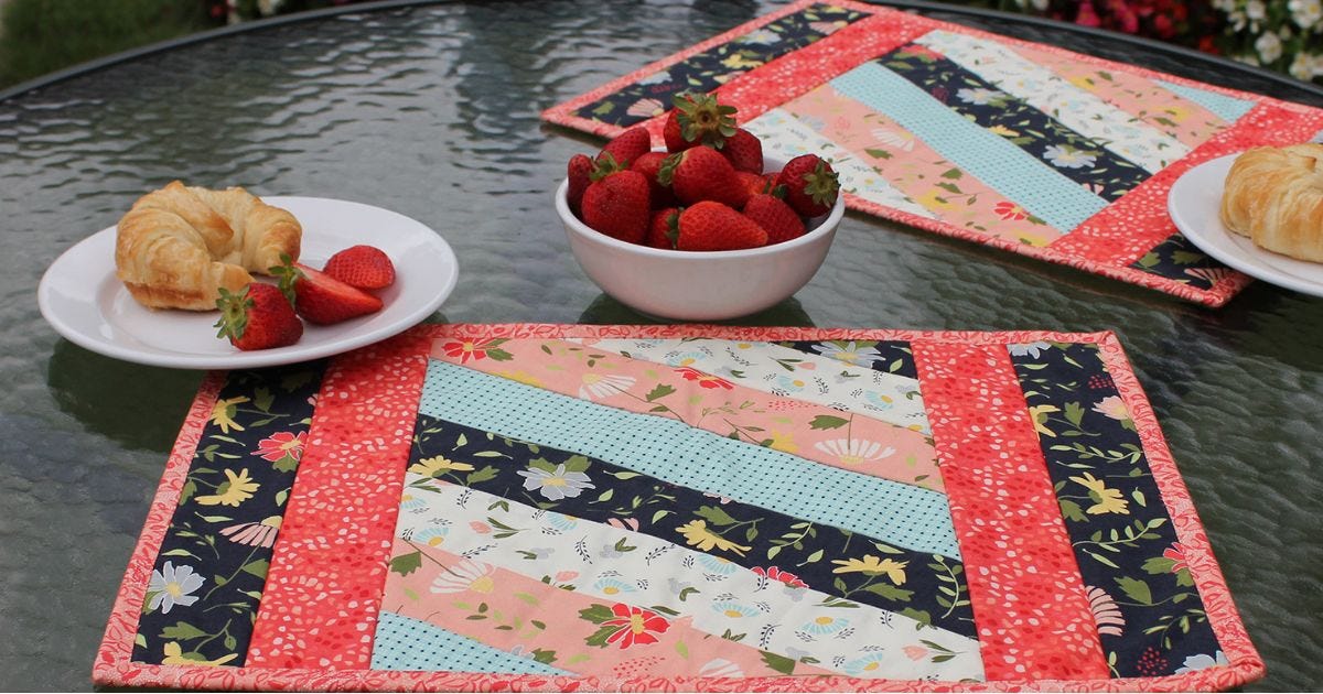  June Tailor Quilt As You Go Table Runner - Jakarta design,  Natural : Keepsake Quilting: Home & Kitchen