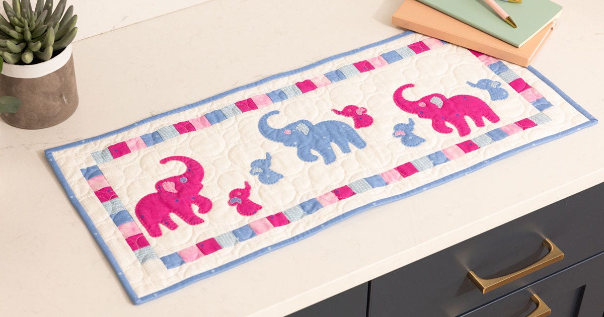 AccuQuilt's January Die to Try series die is GO! Elephant Family