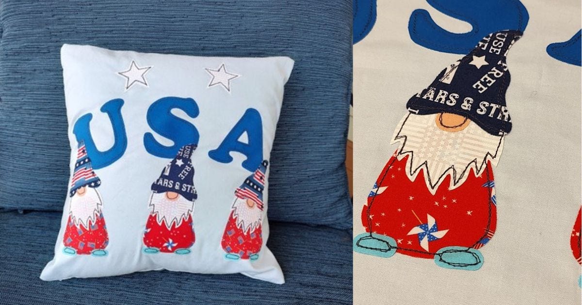 Simple Last-Minute 4th of July Project: Patriotic Gnome Pillowcase