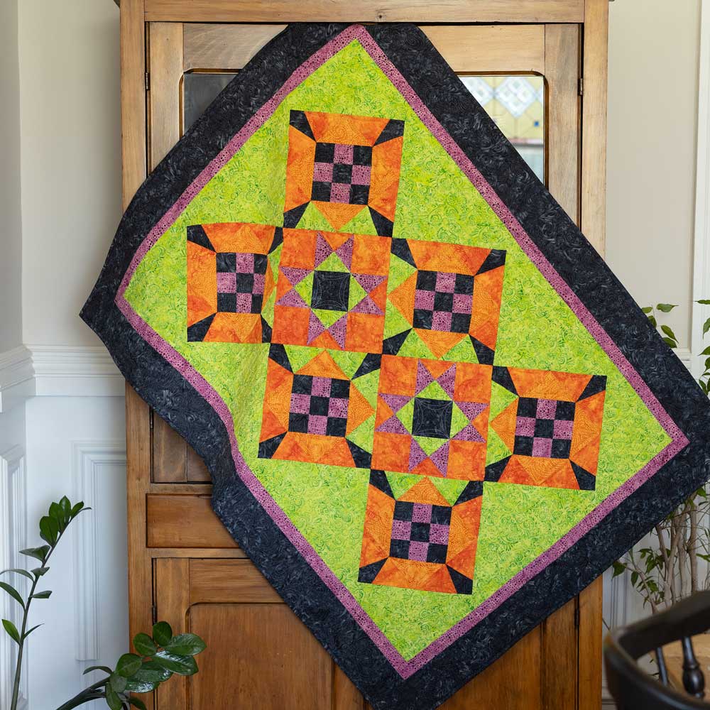 GO! Halloween Nine Patch Star Throw Quilt Pattern