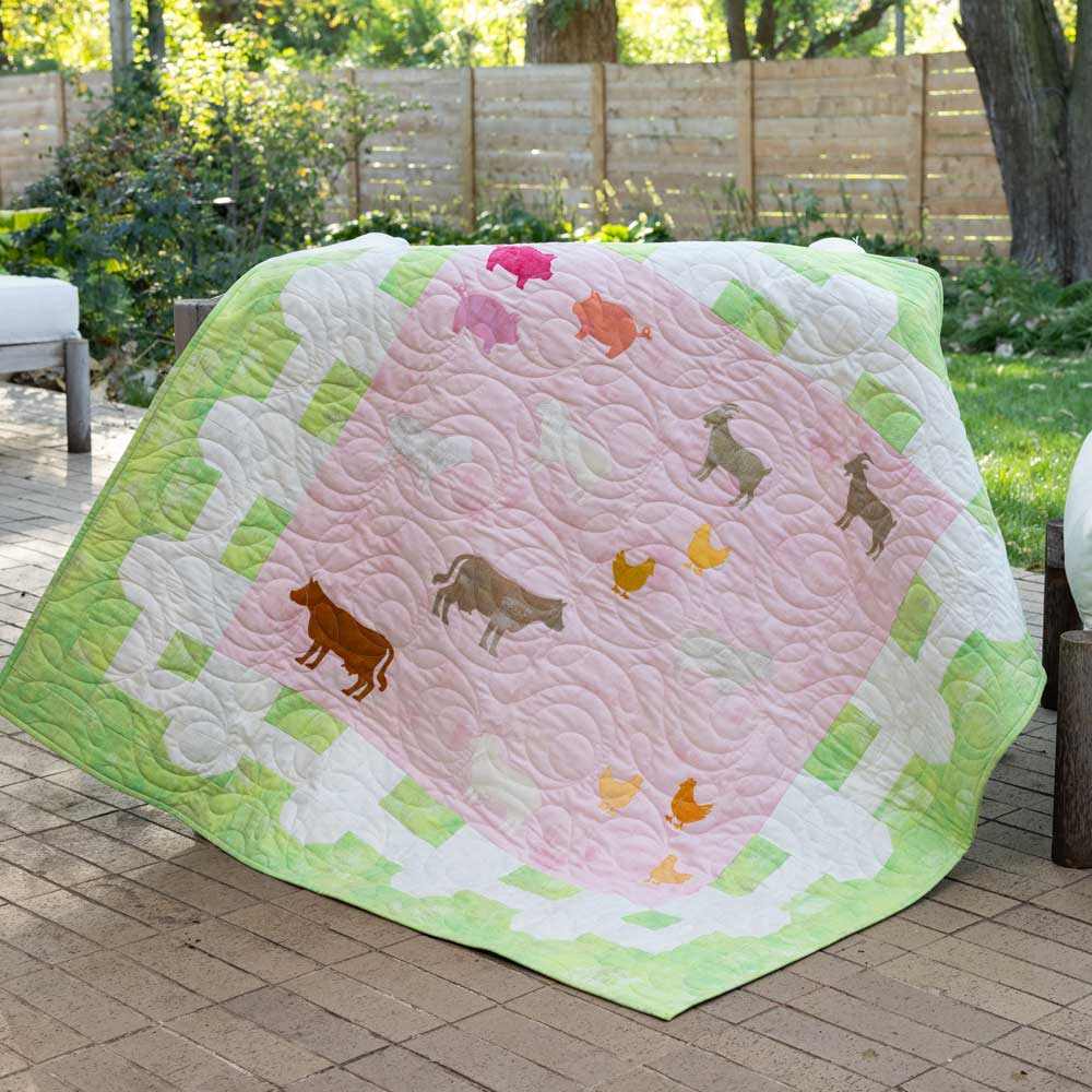 GO! On the Farm Throw Quilt Pattern