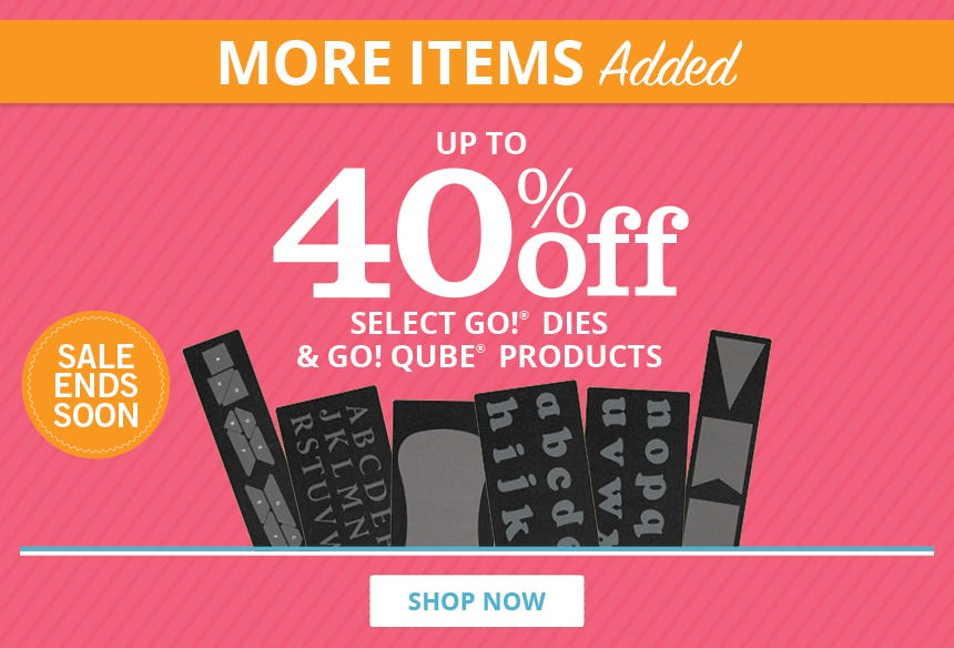 Up to 40% Off Select GO! Items
